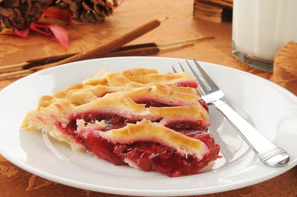 Slice of cherry pie — Stock Photo, Image