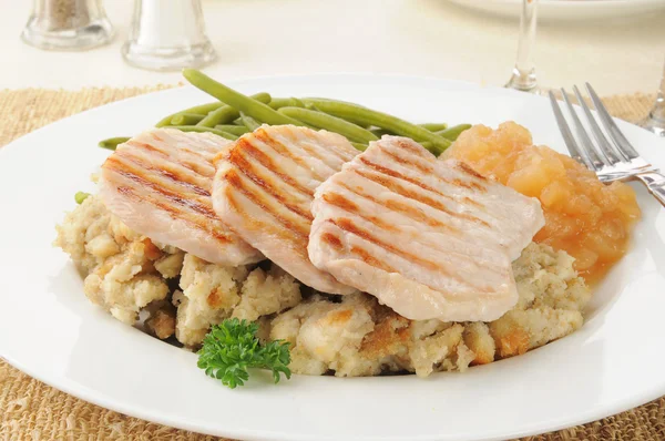 Chuletas de cerdo con relleno — Foto de Stock