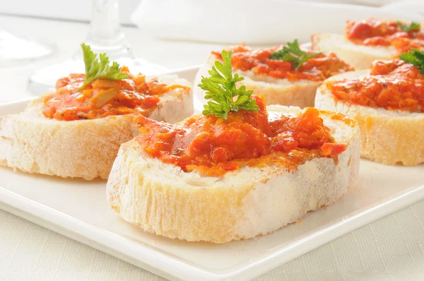 Burschetta on Italian toast — Stock Photo, Image