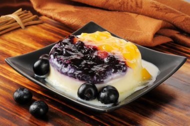 Şeftali Blueberry panna cotta