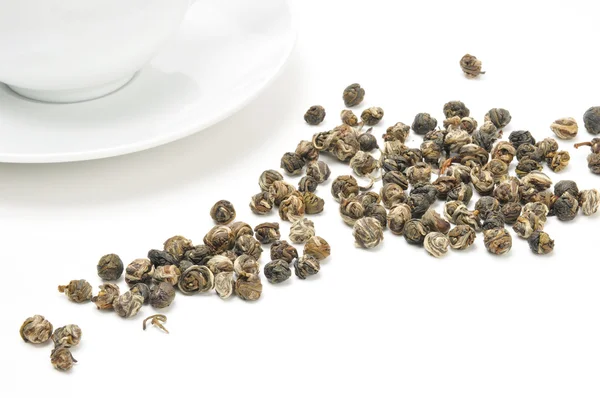 Γιασεμί εγχυθεί μαργαριτάρια πράσινο τσάι — Φωτογραφία Αρχείου