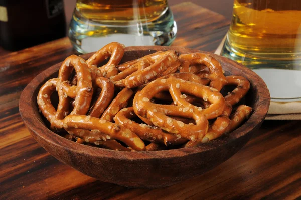 Bowl of pretzels — Stock Photo, Image