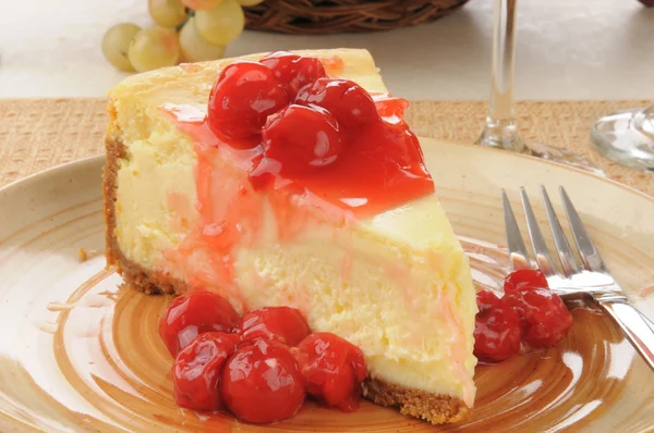 Cherry cheesecake — Stock Photo, Image