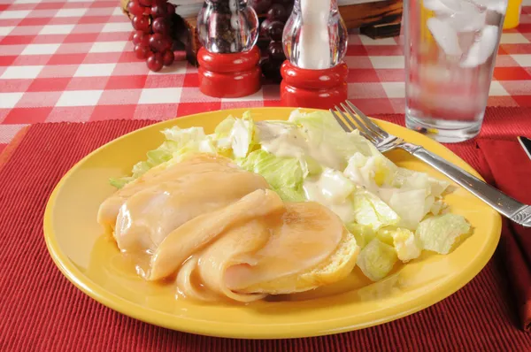 Turkey and biscuits with a salad — Stock Photo, Image