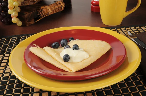 Blueberry crepes — Stock Photo, Image