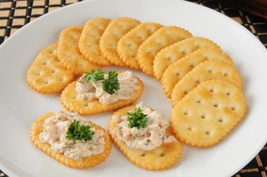 füme somon forma kraker üzerinde