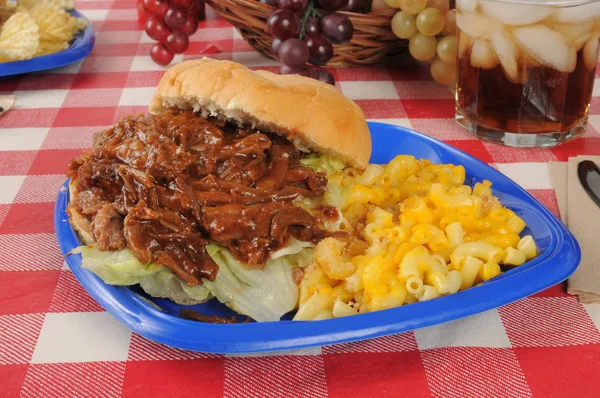 Sloppy joe egy piknik asztal — Stock Fotó