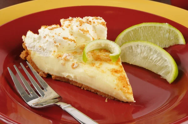Key lime pie closeup — Stock Photo, Image
