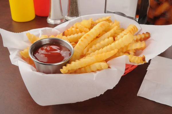 French fries with catsup — Stock Photo, Image