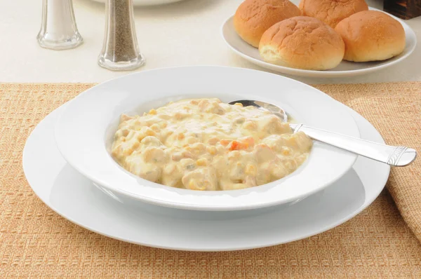 Chowder z kukurydzą — Zdjęcie stockowe