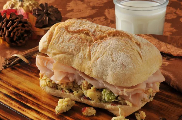 Sandwich affettato di tacchino — Foto Stock