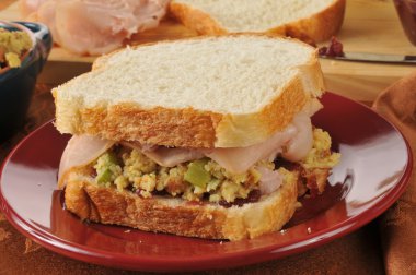 turkey sandwich on homemade bread clipart