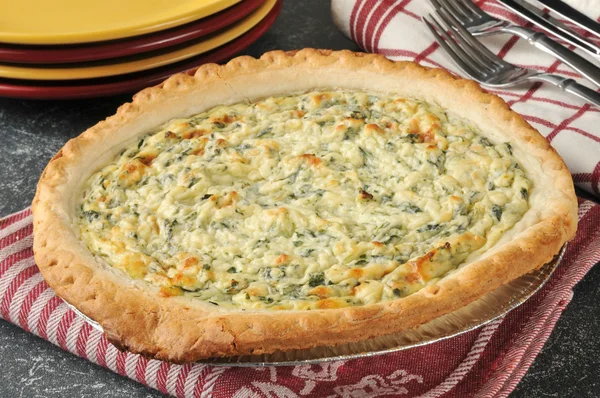 Spenat quiche — Stockfoto