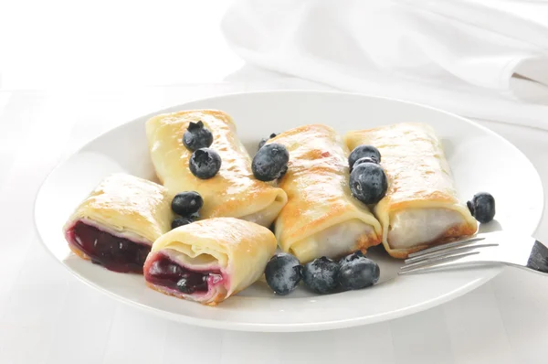 Blueberry crepes — Stock Photo, Image