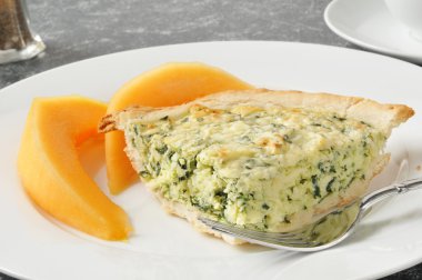 Quiche and canteloupe clipart