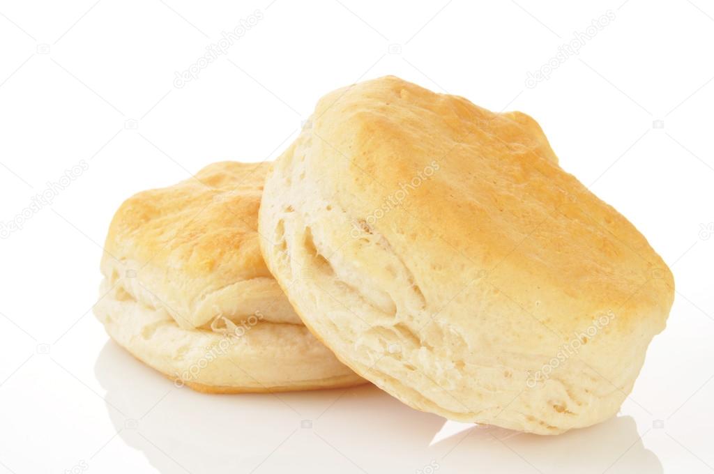 Buttermilk biscuits on a white background