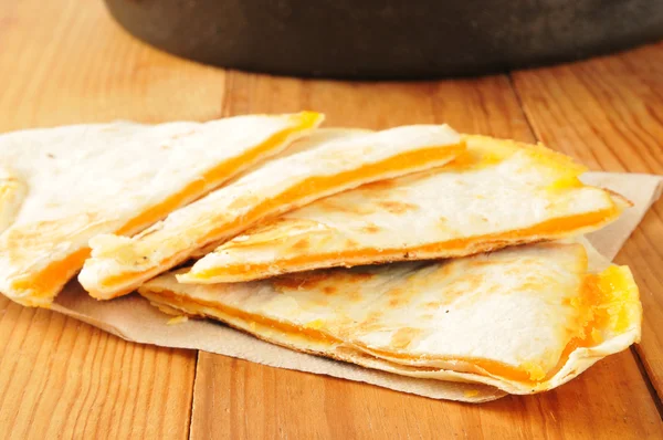 Cheddar cheese quesadillas — Stock Photo, Image