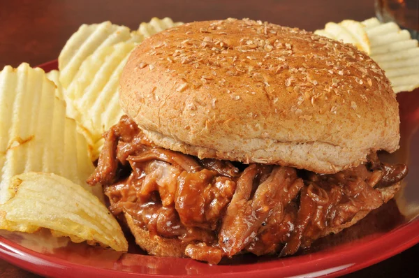 Barbecue pork sandwich — Stock Photo, Image