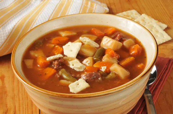 Vegetable beef soup — Stock Photo, Image