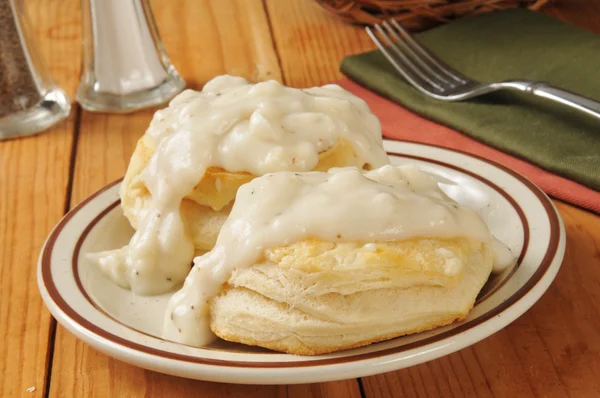 Biscuits a gravy bors — Stock Fotó