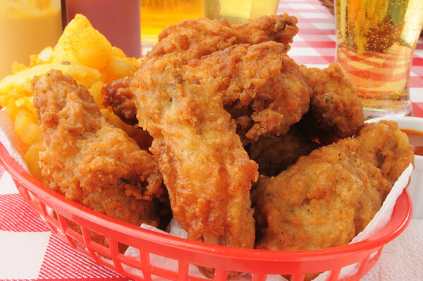 chicken wings and beer
