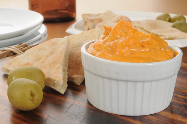 Pane hummus e pita — Foto Stock