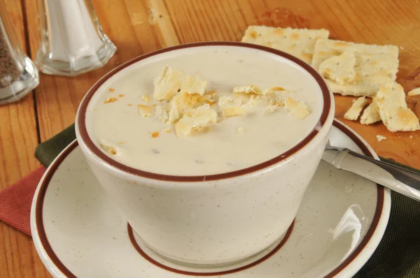 Cup of clam chowder — Stock Photo, Image