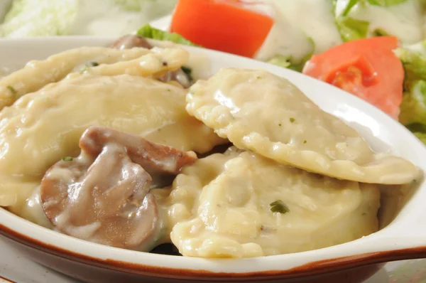 Ravioli de setas de pollo — Stok fotoğraf