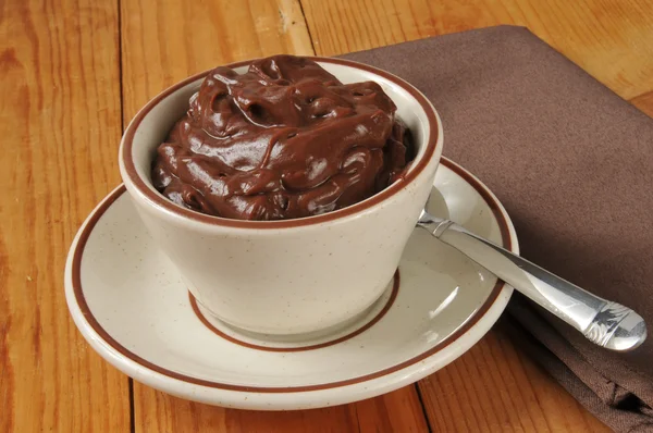 Cup of chocolate pudding — Stock Photo, Image