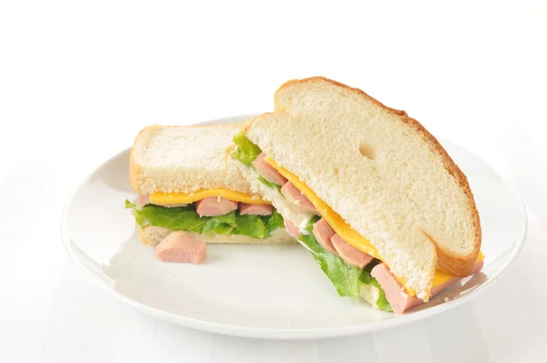 Vienna sausage sandwich — Stock Photo, Image