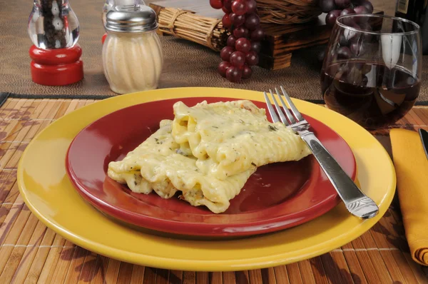 Gourmetmiddag pasta — Stockfoto