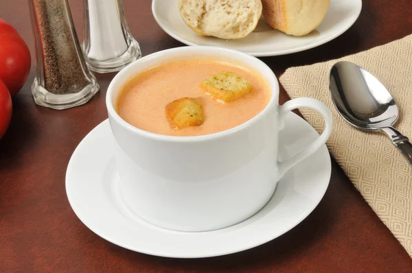 Cup of tomato soup — Stock Photo, Image