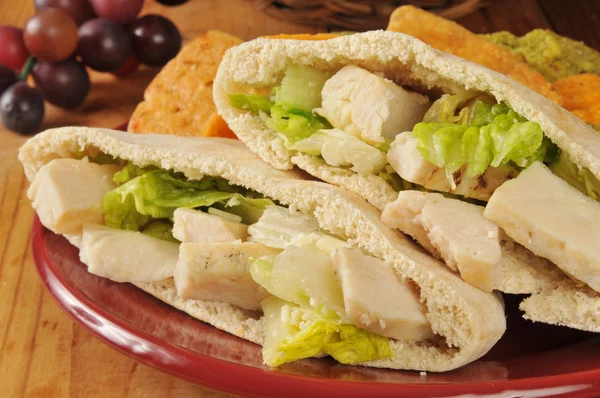 Frango Caesar Pita Closeup — Fotografia de Stock