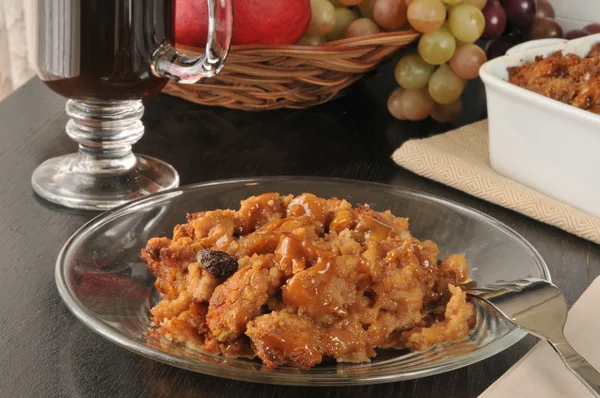 Piatto di budino di pane — Foto Stock