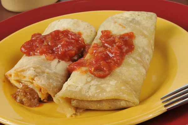 Beef and cheese chimichanga — Stock Photo, Image