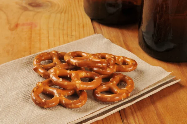 Pretzels and beer — Stock Photo, Image