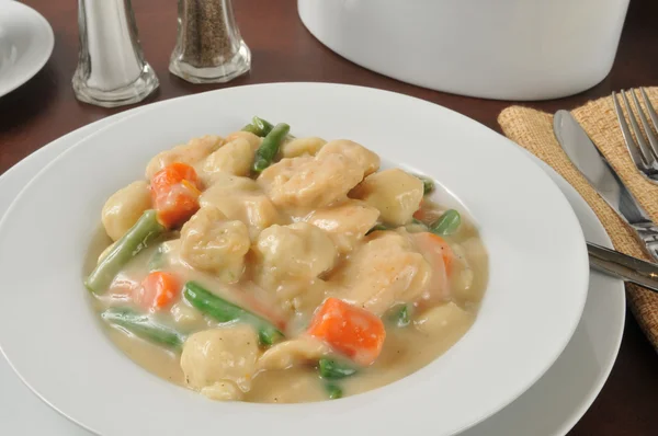 Ciotola di pollo e gnocchi — Foto Stock