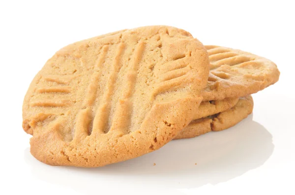 Beyaz zemin üzerine fıstık ezmesi kurabiye — Stok fotoğraf
