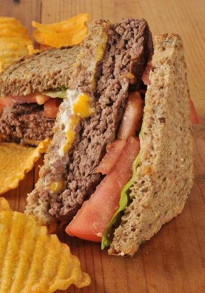 Broodje hamburger — Stockfoto