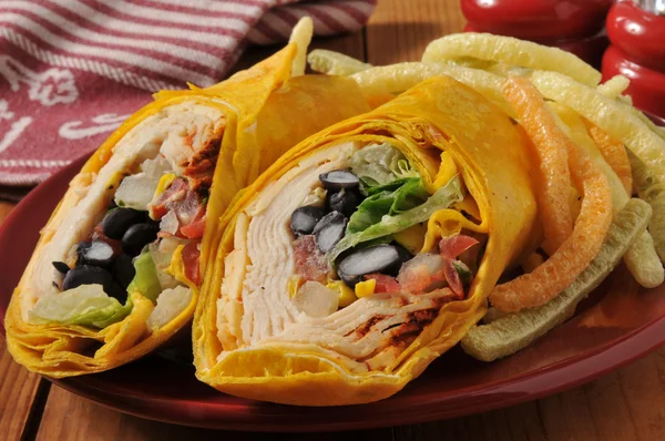 Chipotle kip wrap sandwich — Stockfoto