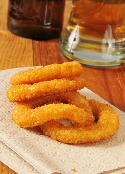 Onion rings and beer — Stock Photo, Image