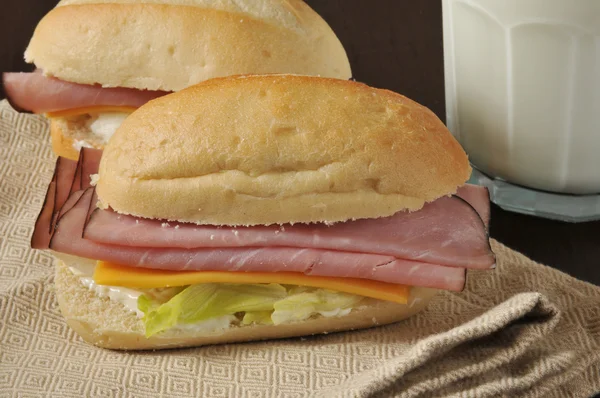 Ham sandwiches — Stock Photo, Image