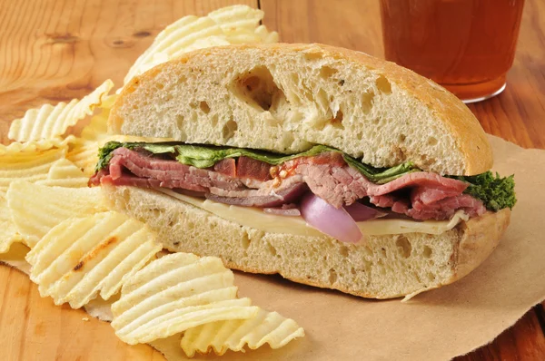 Roast beef sandwich — Stock Photo, Image