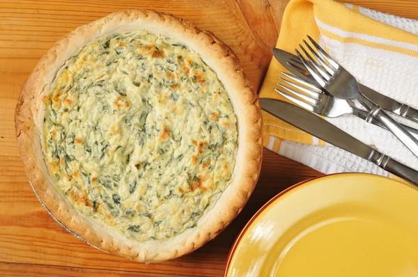 Szpinak quiche — Zdjęcie stockowe