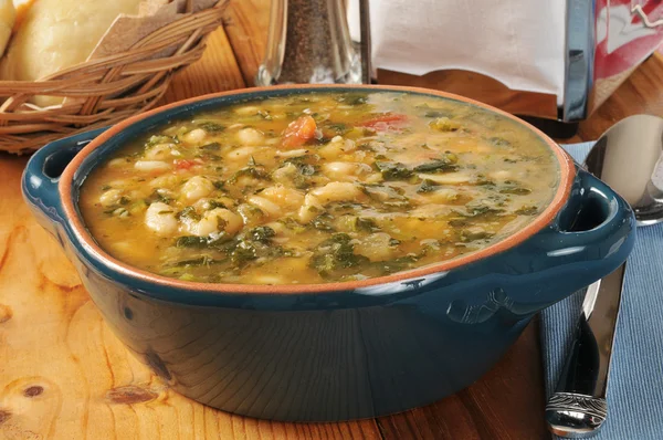 White bean and kale soup — Stock Image White bean and kale soup Stock Photo