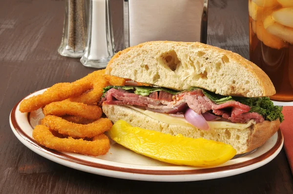 Roast beef sandwich — Stock Photo, Image