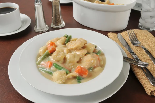 Chicken and dumplings — Stock Photo, Image