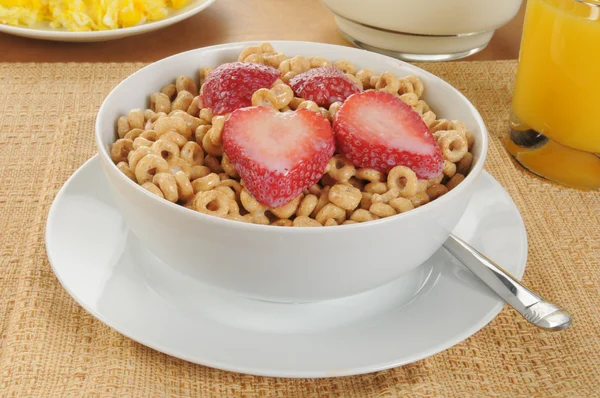 Cereales de avena fría con fresas —  Fotos de Stock