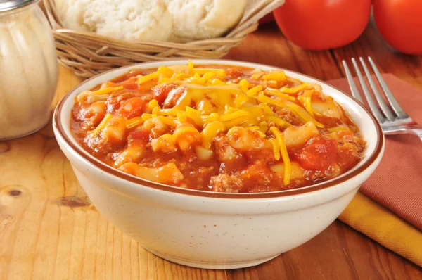 Macarrones con carne y queso — Foto de Stock