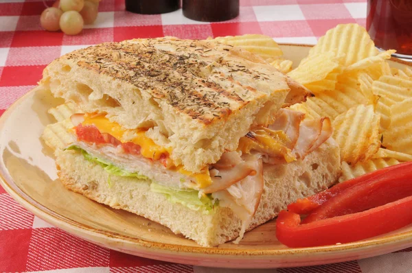 Ham and cheese panini — Stock Photo, Image